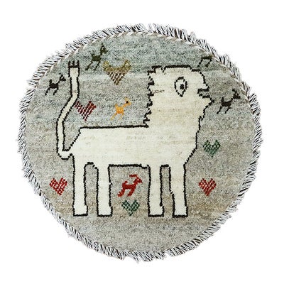 ペルシャ絨毯<br>シラーズ産ギャッベ <br>アマレバフト<br>毛100％ 40×39cm<br>商品番号91146