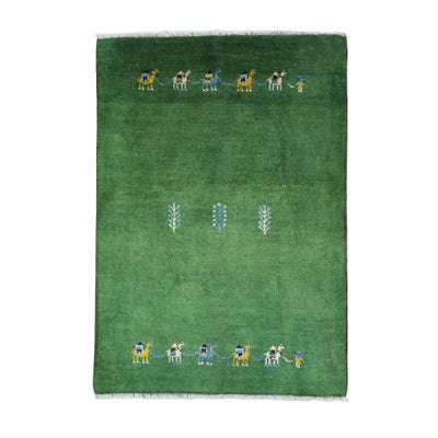 ペルシャ絨毯<br>シラーズ産ギャッベ<br>毛100％ 85×121cm<br>商品番号 90843
