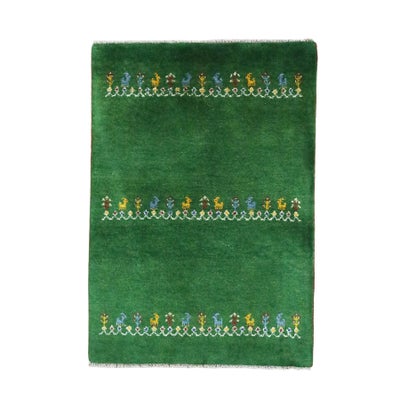 ペルシャ絨毯<br>シラーズ産ギャッベ<br>毛100％ 83×118cm<br>商品番号 90844