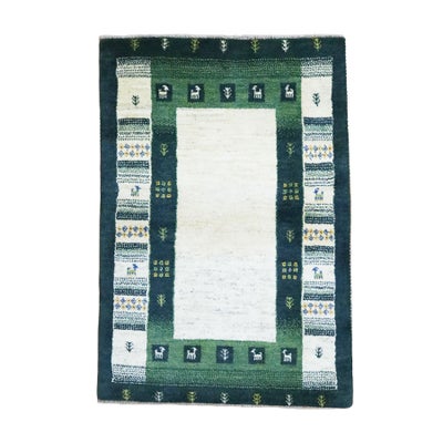 ペルシャ絨毯<br>シラーズ産ギャッベ<br>毛100% 95×143cm<br>商品番号90855