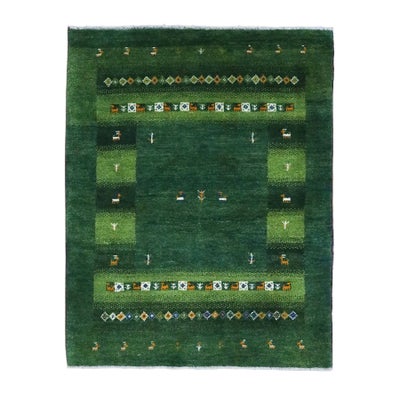 ペルシャ絨毯<br>シラーズ産ギャッベ<br>毛100% 108×148cm<br>商品番号90857