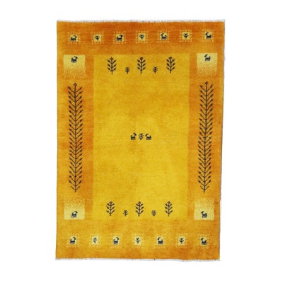 ペルシャ絨毯<br>シラーズ産ギャッベ<br>毛100% 102×147cm<br>商品番号90861