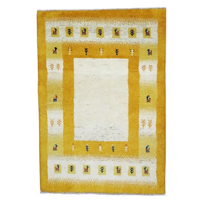 ペルシャ絨毯<br>シラーズ産ギャッベ<br>毛100% 95×137cm<br>商品番号90862