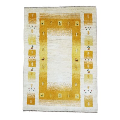 ペルシャ絨毯<br>シラーズ産ギャッベ<br>毛100% 99×140cm<br>商品番号90863