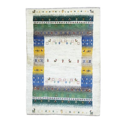 ペルシャ絨毯<br>シラーズ産ギャッベ<br>毛100% 98×145cm<br>商品番号90871