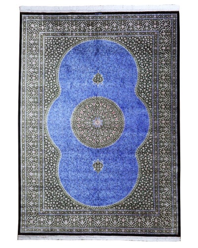 ペルシャ絨毯 クム産<br>ムサビ工房<br>絹100% 245×350cm<br>商品番号89714
