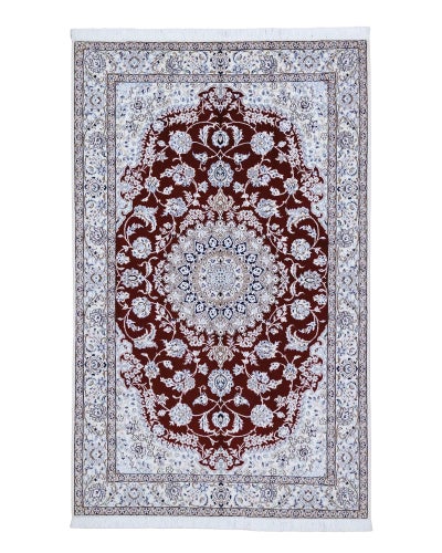 ペルシャ絨毯<br>ナイン産<br>毛＆絹　131×209cm<br>商品番号91160