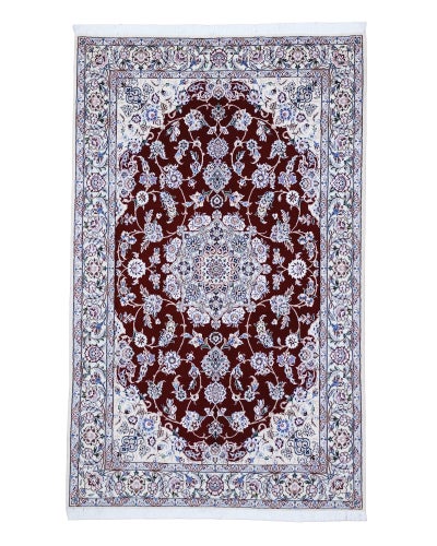 ペルシャ絨毯<br>ナイン産<br>毛＆絹　128×206cm<br>商品番号91165