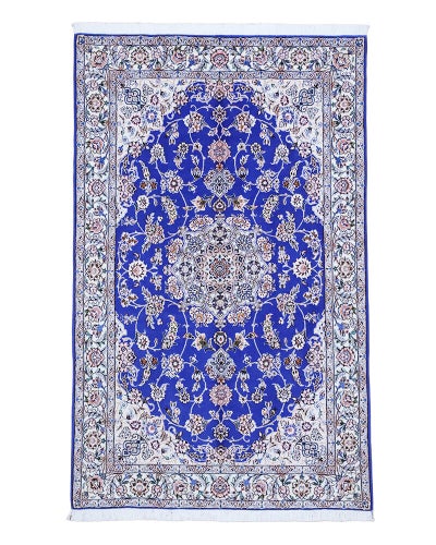 ペルシャ絨毯<br>ナイン産<br>毛＆絹　127×204cm<br>商品番号91166