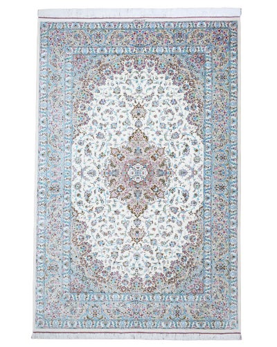 ペルシャ絨毯 クム産 <br>パディデ工房<br>絹100% 197×299cm<br>商品番号91171