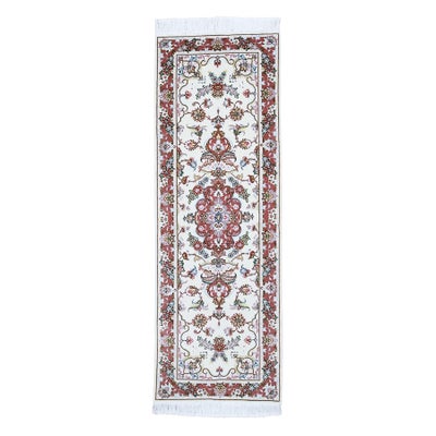ペルシャ絨毯<br>タブリーズ産<br>毛＆絹 51×147cm<br>商品番号 89277