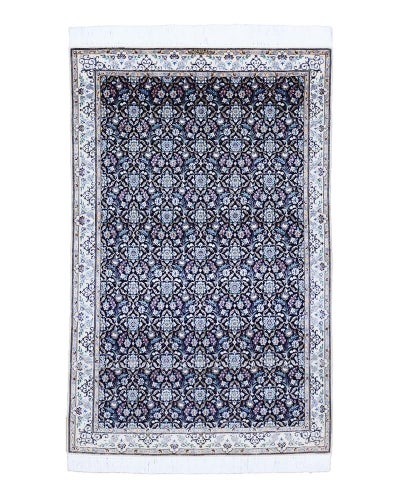 ペルシャ絨毯<br>ナイン産（シシラ）<br> ハビビアン工房<br>毛＆絹  128×204cm<br>商品番号91159