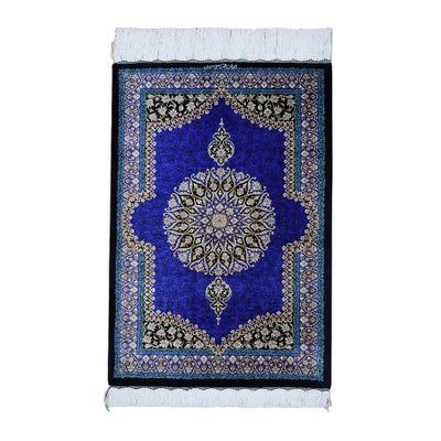 ペルシャ絨毯クム産<br>ムサヴィ工房<br>絹100％ 61×89cm<br>商品番号91278