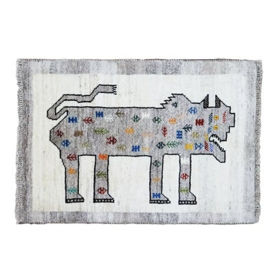ペルシャ絨毯<br>シラーズ産ギャッベ <br>アマレバフト<br>毛100％ 61×88cm<br>商品番号91182