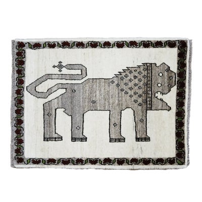 ペルシャ絨毯<br>シラーズ産ギャッベ <br>アマレバフト<br>毛100％ 65×89cm<br>商品番号91183