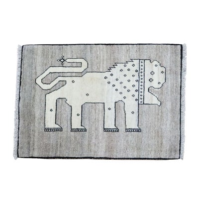 ペルシャ絨毯<br>シラーズ産ギャッベ <br>アマレバフト<br>毛100％ 65×91cm<br>商品番号91184