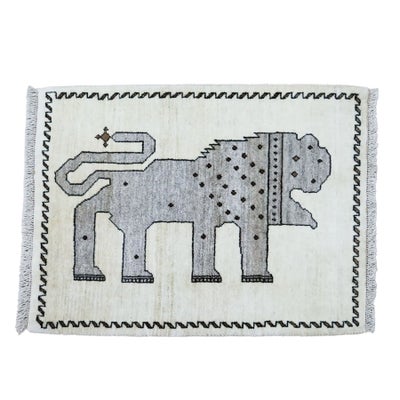 ペルシャ絨毯<br>シラーズ産ギャッベ <br>アマレバフト<br>毛100％ 69×90cm<br>商品番号91185