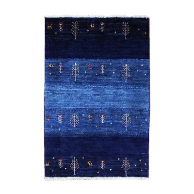 ペルシャ絨毯<br>シラーズ産ギャッベ<br>ファインカシュクリ<br>毛100％ 55×82cm<br>商品番号91186