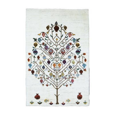 ペルシャ絨毯<br>シラーズ産ギャッベ<br>ファインカシュクリ<br>毛100％　64×98cm<br>商品番号91216