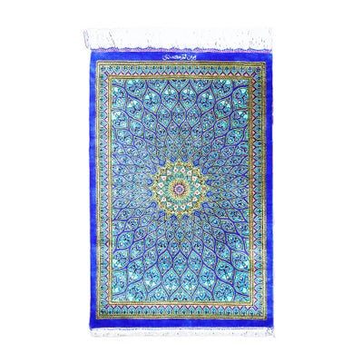 ペルシャ絨毯クム産<br>モハンマディ工房<br>絹100％ 59×88cm<br>商品番号91174