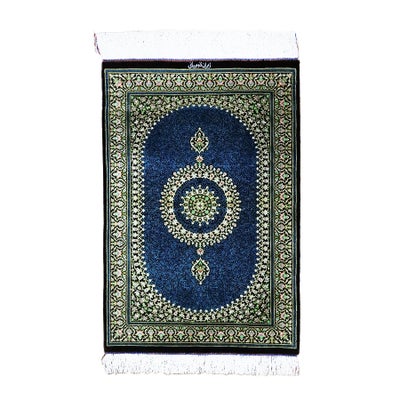 ペルシャ絨毯クム産<br>ボルハニ工房<br>絹100％ 60×88cm<br>商品番号91170