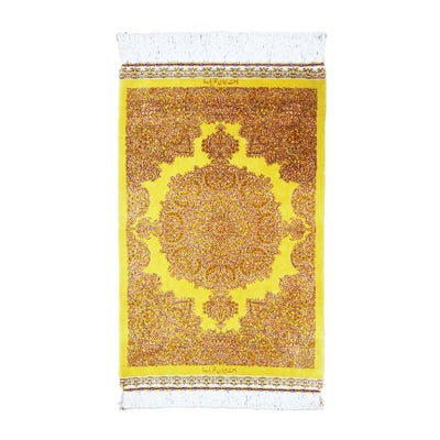 ペルシャ絨毯クム産<br>パルサ工房<br>絹100％ 60×92cm<br>商品番号91197