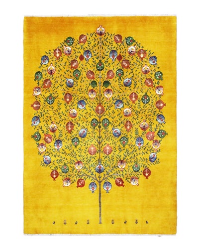 ペルシャ絨毯<br>シラーズ産ギャッベ<br>ファインカシュクリ<br>毛100%　152×212cm <br>商品番号91284