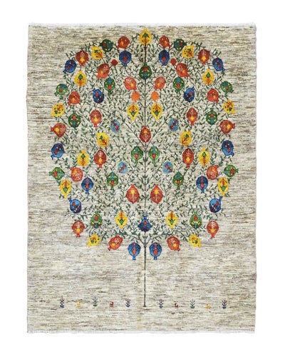 ペルシャ絨毯<br>シラーズ産ギャッベ<br>ファインカシュクリ<br>毛100%　151×202cm <br>商品番号91285