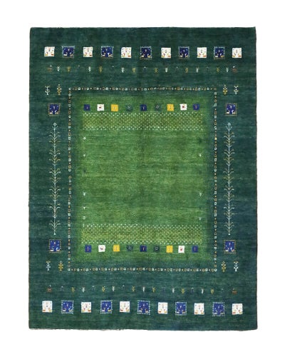 ペルシャ絨毯<br>シラーズ産ギャッベ<br>ファインカシュクリ<br>毛100%　151×198cm <br>商品番号91286