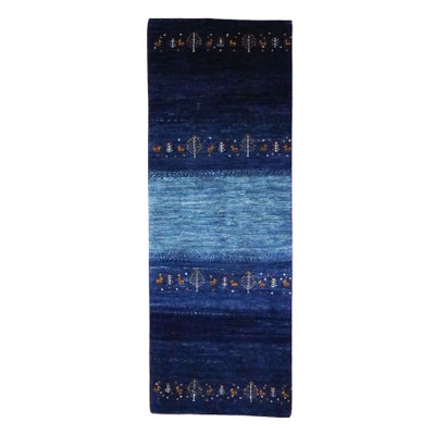 ペルシャ絨毯<br>シラーズ産ギャッベ<br>ファインカシュクリ<br>毛100％ 55×151cm<br>商品番号 91289
