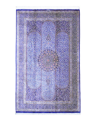 ペルシャ絨毯 クム産<br>ムサヴィ工房<br>絹100% 191×300cm<br>商品番号90809