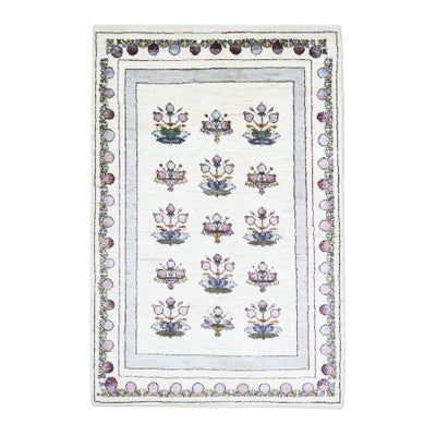 ペルシャ絨毯<br>シラーズ産ギャッベ<br>ファインカシュクリ<br>毛100%　103×154cm <br>商品番号91310