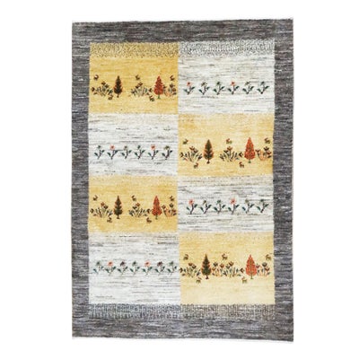 ペルシャ絨毯<br>シラーズ産ギャッベ<br>ファインカシュクリ<br>毛100%　104×149cm <br>商品番号91314
