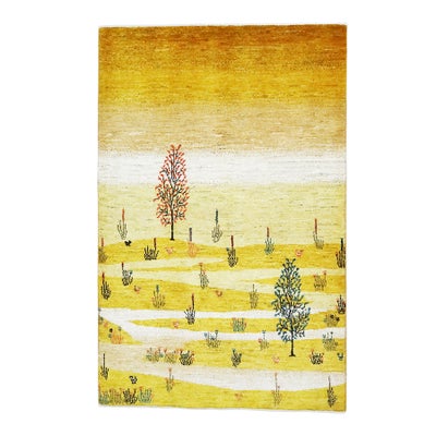 ペルシャ絨毯<br>シラーズ産ギャッベ<br>ファインカシュクリ<br>毛100%　100×153cm <br>商品番号91315