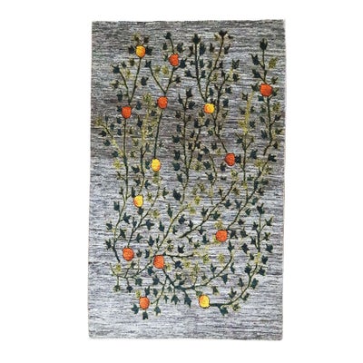 ペルシャ絨毯<br>シラーズ産ギャッベ<br>ファインカシュクリ<br>毛100%　100×162cm <br>商品番号91316
