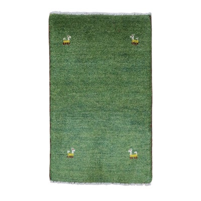 ペルシャ絨毯<br>シラーズ産ギャッベ<br>毛100％　50×81cm<br>商品番号91320