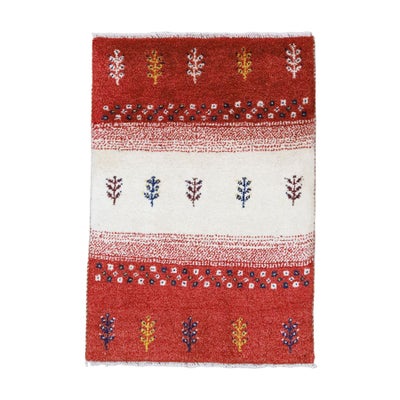 ペルシャ絨毯<br>シラーズ産ギャッベ<br>毛100％　61×88cm<br>商品番号91327