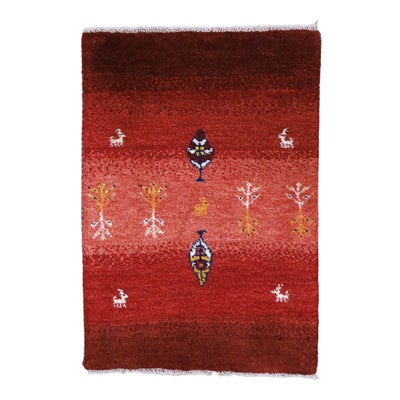 ペルシャ絨毯<br>シラーズ産ギャッベ<br>毛100％　60×84cm<br>商品番号91331