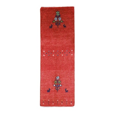 ペルシャ絨毯<br>シラーズ産ギャッベ<br>毛100％　40×115cm<br>商品番号91333
