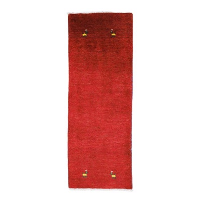 ペルシャ絨毯<br>シラーズ産ギャッベ<br>毛100％　44×119cm<br>商品番号91335