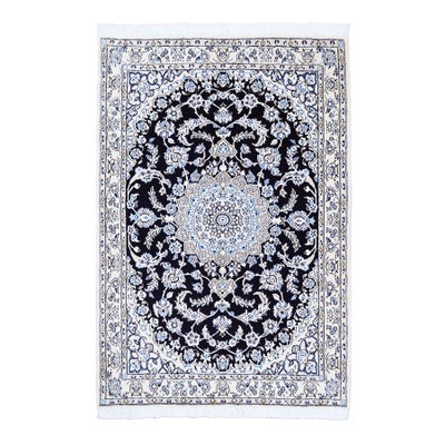 ペルシャ絨毯<br>ナイン産<br>毛＆絹  100×148cm<br>商品番号91393