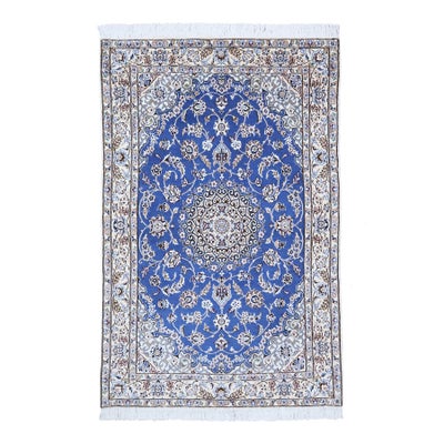 ペルシャ絨毯<br>ナイン産<br>毛＆絹  100×155cm<br>商品番号91396