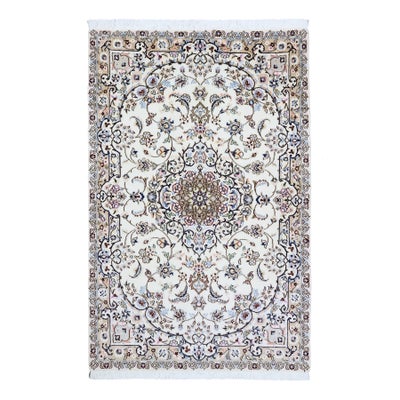 ペルシャ絨毯<br>ナイン産<br>毛＆絹  103×157cm<br>商品番号91397