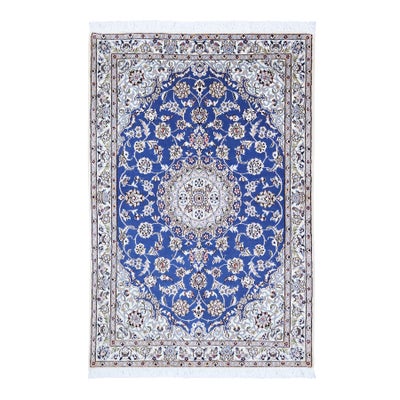 ペルシャ絨毯<br>ナイン産<br>毛＆絹  100×149cm<br>商品番号91398