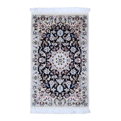 ペルシャ絨毯<br>ナイン産<br>毛＆絹 49×80cm<br>商品番号 91418