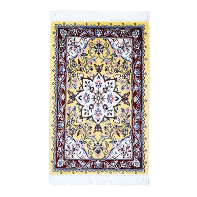 ペルシャ絨毯<br>ナイン産<br>毛＆絹 49×75cm<br>商品番号 91426