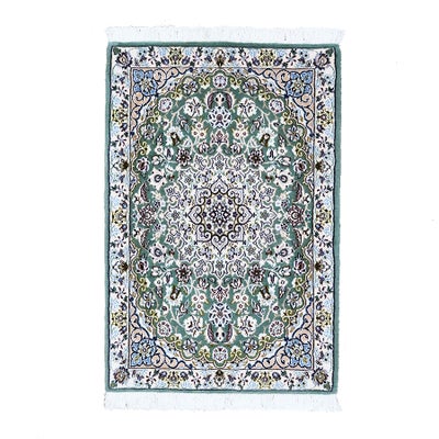 ペルシャ絨毯<br>ナイン産<br>毛＆絹 59×89cm<br>商品番号 91428