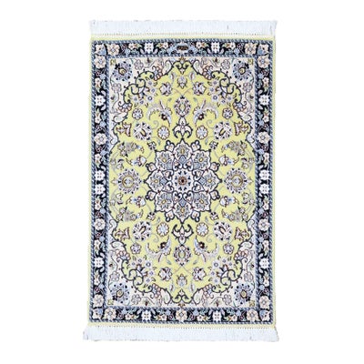 ペルシャ絨毯<br>ナイン産<br>毛＆絹 57×89cm<br>商品番号 91431