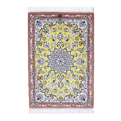 ペルシャ絨毯<br>ナイン産<br>毛＆絹 61×89cm<br>商品番号 91436