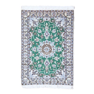 ペルシャ絨毯<br>ナイン産<br>毛＆絹 63×89cm<br>商品番号 91438